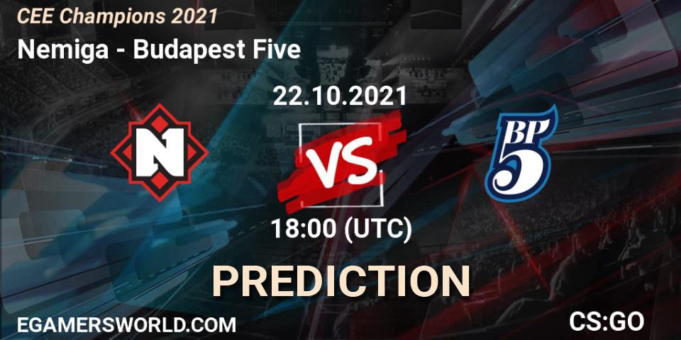 Nemiga vs Budapest Five: Match Prediction. 22.10.2021 at 18:00, Counter-Strike (CS2), CEE Champions 2021