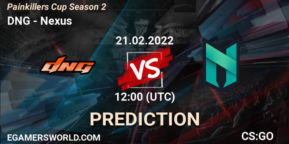 DNG vs Nexus: Match Prediction. 21.02.2022 at 12:00, Counter-Strike (CS2), Painkillers Cup Season 2