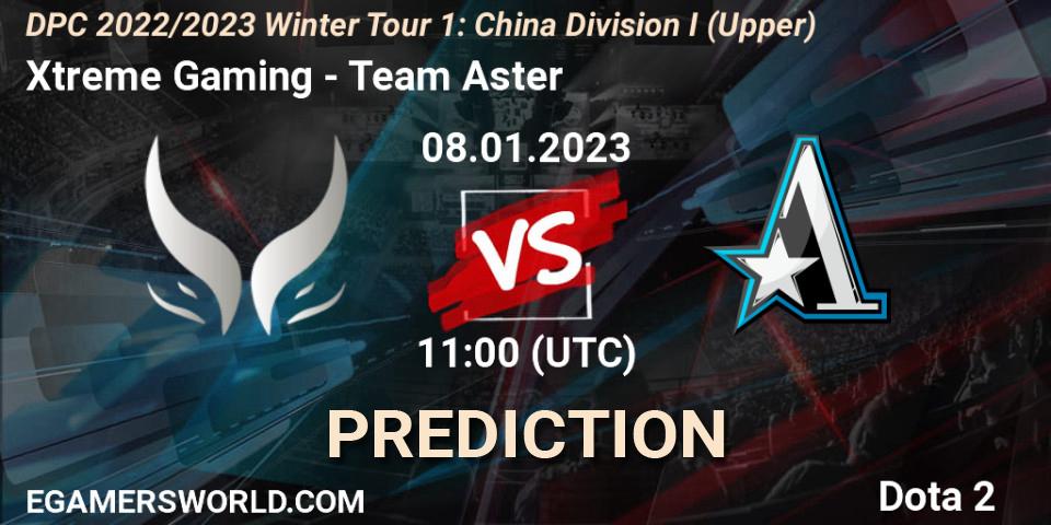 Xtreme Gaming vs Team Aster: Match Prediction. 08.01.23, Dota 2, DPC 2022/2023 Winter Tour 1: CN Division I (Upper)