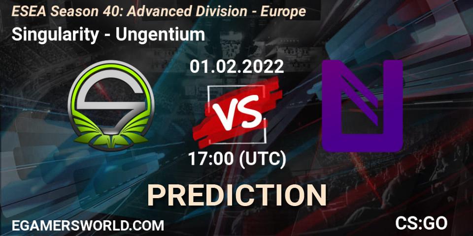 Singularity vs Ungentium: Match Prediction. 01.02.2022 at 17:00, Counter-Strike (CS2), ESEA Season 40: Advanced Division - Europe