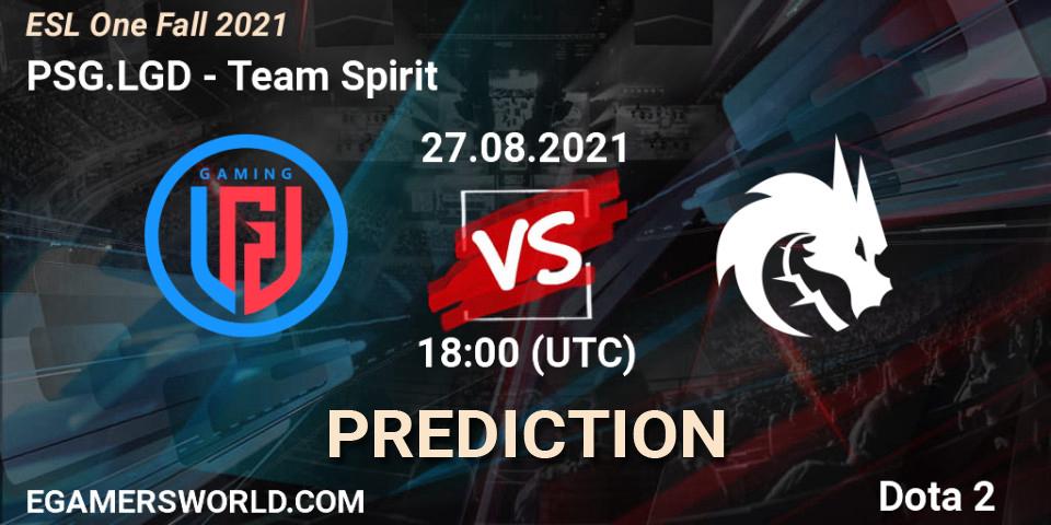 PSG.LGD vs Team Spirit: Match Prediction. 27.08.2021 at 18:49, Dota 2, ESL One Fall 2021