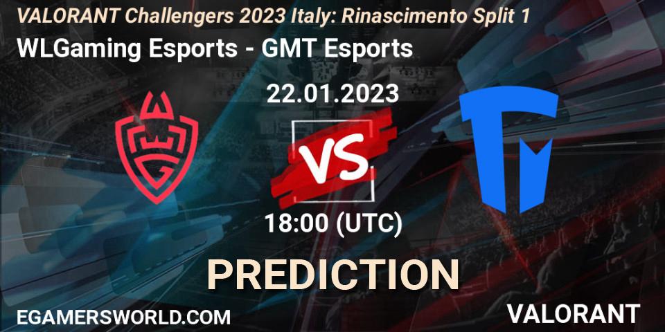 WLGaming Esports vs GMT Esports: Match Prediction. 22.01.2023 at 18:00, VALORANT, VALORANT Challengers 2023 Italy: Rinascimento Split 1