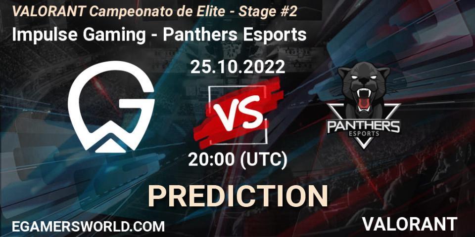 Impulse Gaming vs Panthers Esports: Match Prediction. 25.10.2022 at 20:15, VALORANT, VALORANT Campeonato de Elite - Stage #2