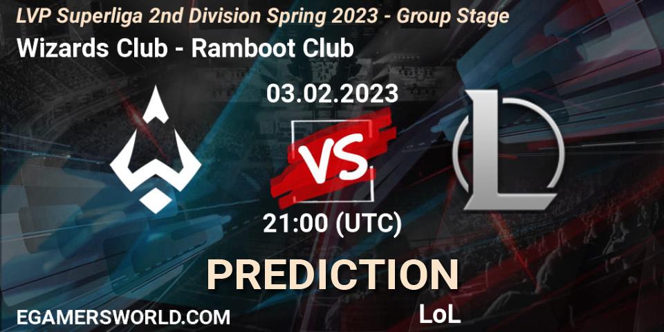 Wizards Club vs Ramboot Club: Match Prediction. 03.02.23, LoL, LVP Superliga 2nd Division Spring 2023 - Group Stage