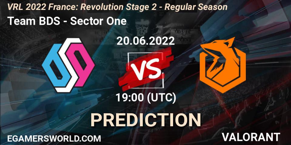 Team BDS vs Sector One: Match Prediction. 20.06.2022 at 19:35, VALORANT, VRL 2022 France: Revolution Stage 2 - Regular Season