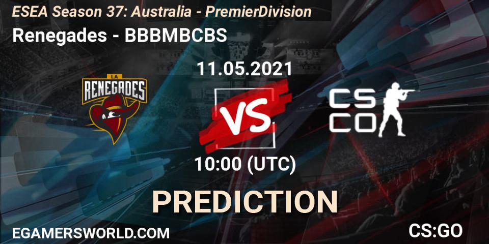 Renegades vs BBBMBCBS: Match Prediction. 11.05.2021 at 10:00, Counter-Strike (CS2), ESEA Season 37: Australia - Premier Division