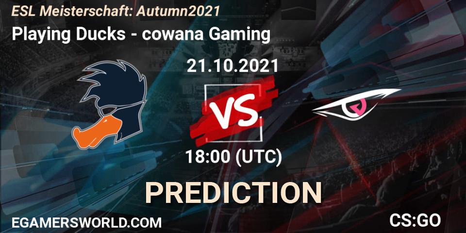 Playing Ducks vs cowana Gaming: Match Prediction. 21.10.21, CS2 (CS:GO), ESL Meisterschaft: Autumn 2021