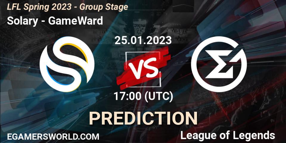 Solary vs GameWard: Match Prediction. 25.01.23, LoL, LFL Spring 2023 - Group Stage