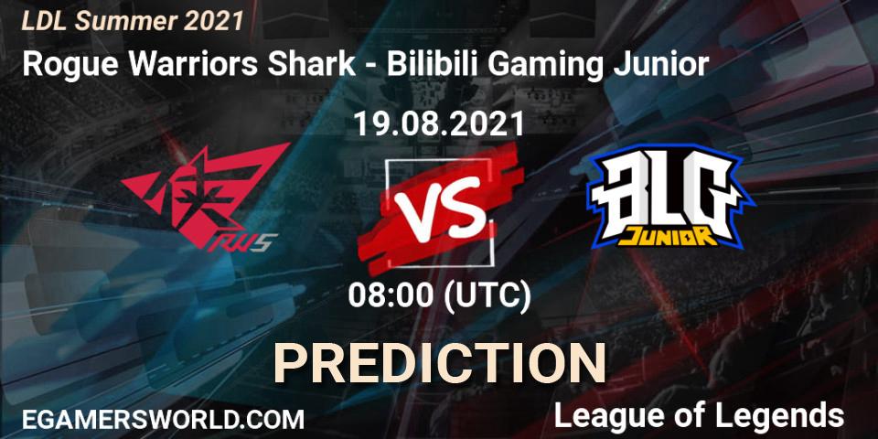 Rogue Warriors Shark vs Bilibili Gaming Junior: Match Prediction. 19.08.2021 at 08:20, LoL, LDL Summer 2021
