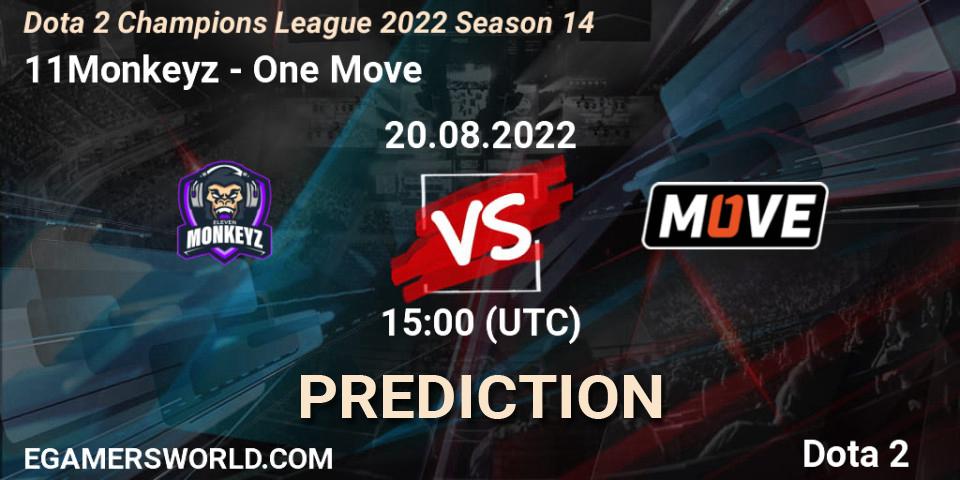11Monkeyz vs One Move: Match Prediction. 20.08.22, Dota 2, Dota 2 Champions League 2022 Season 14
