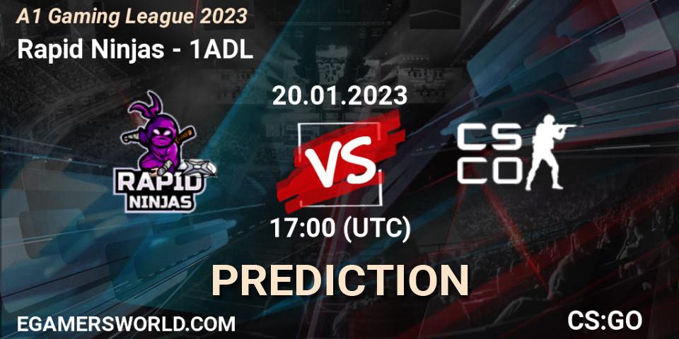 Rapid Ninjas vs 1ADL: Match Prediction. 20.01.2023 at 17:00, Counter-Strike (CS2), A1 Gaming League 2023