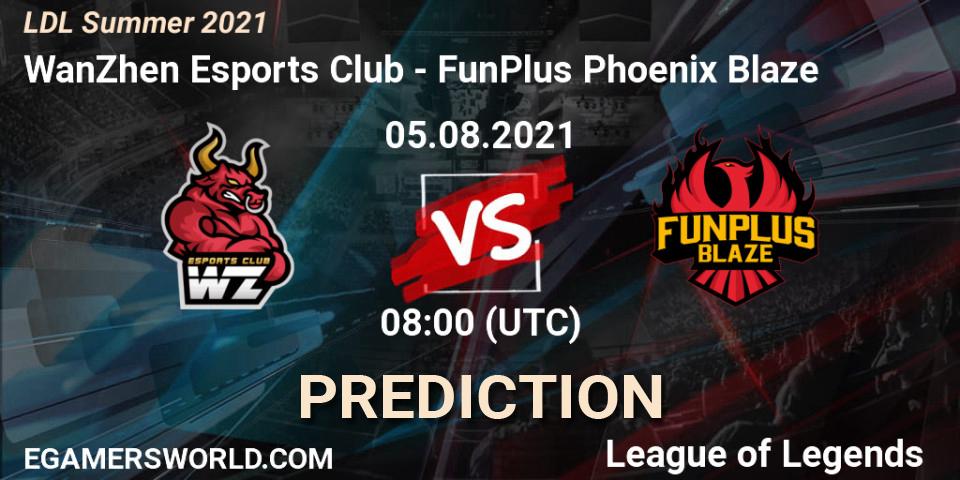 WanZhen Esports Club vs FunPlus Phoenix Blaze: Match Prediction. 05.08.2021 at 08:30, LoL, LDL Summer 2021