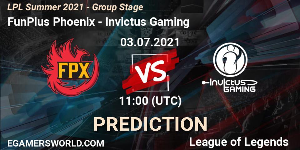 FunPlus Phoenix vs Invictus Gaming: Match Prediction. 03.07.21, LoL, LPL Summer 2021 - Group Stage