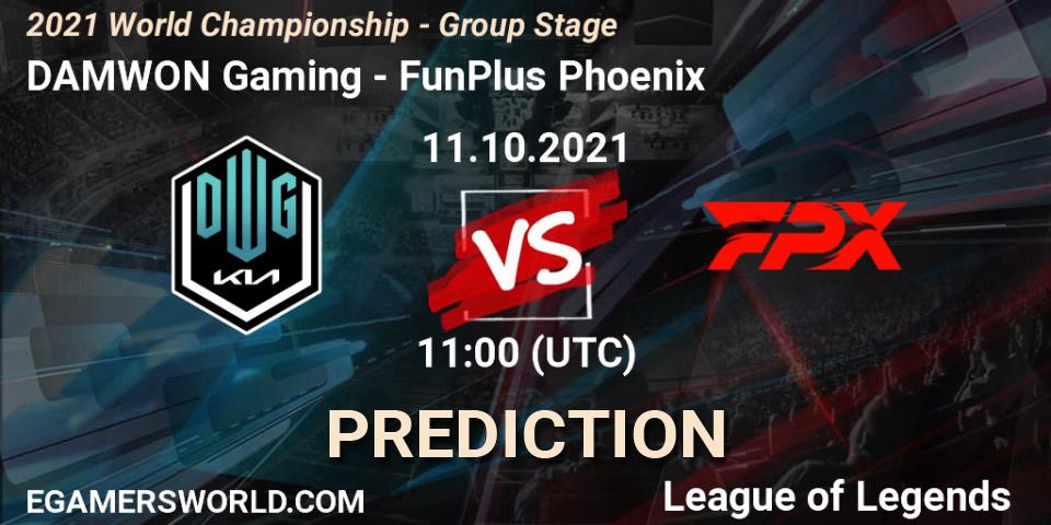 DAMWON Gaming vs FunPlus Phoenix: Match Prediction. 11.10.2021 at 11:00, LoL, 2021 World Championship - Group Stage
