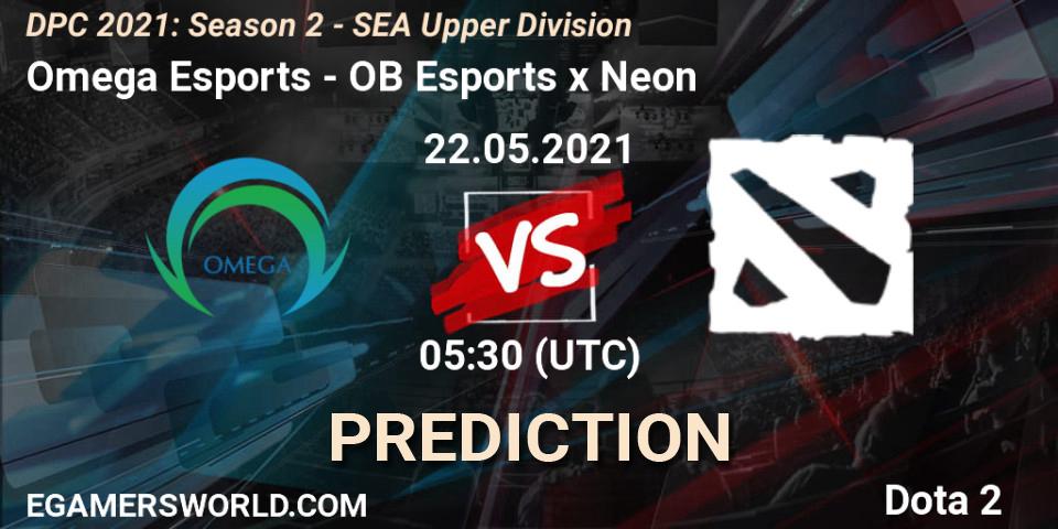 Omega Esports vs OB Esports x Neon: Match Prediction. 22.05.2021 at 06:47, Dota 2, DPC 2021: Season 2 - SEA Upper Division