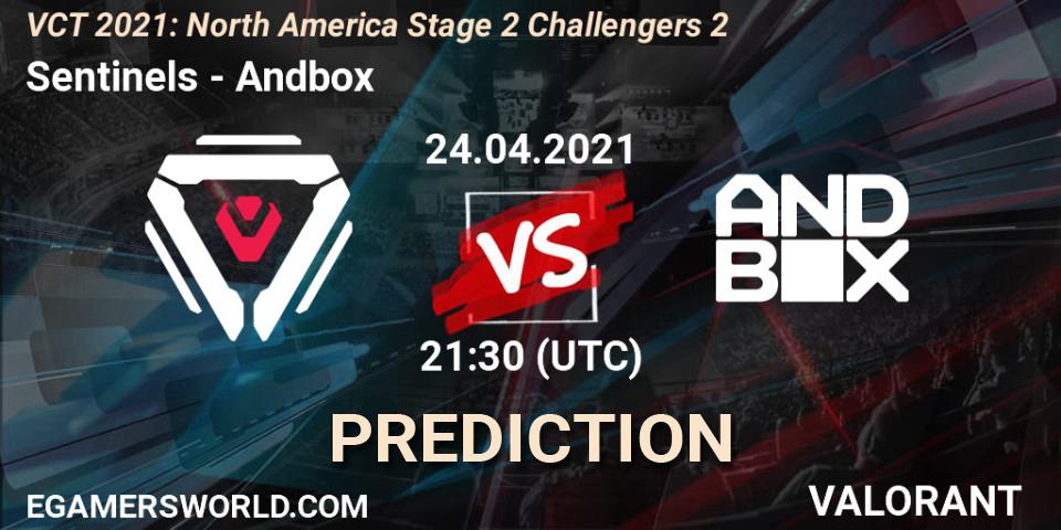 Sentinels vs Andbox: Match Prediction. 24.04.2021 at 20:45, VALORANT, VCT 2021: North America Stage 2 Challengers 2