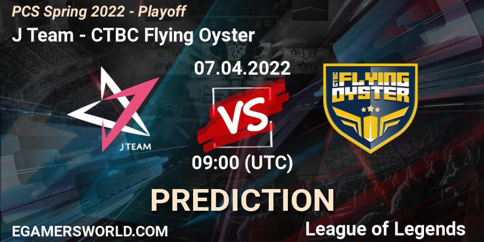 J Team vs CTBC Flying Oyster: Match Prediction. 07.04.2022 at 09:00, LoL, PCS Spring 2022 - Playoff