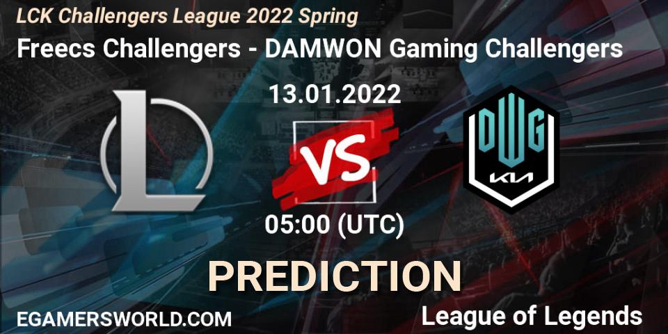 Freecs Challengers vs DAMWON Gaming Challengers: Match Prediction. 13.01.2022 at 05:00, LoL, LCK Challengers League 2022 Spring