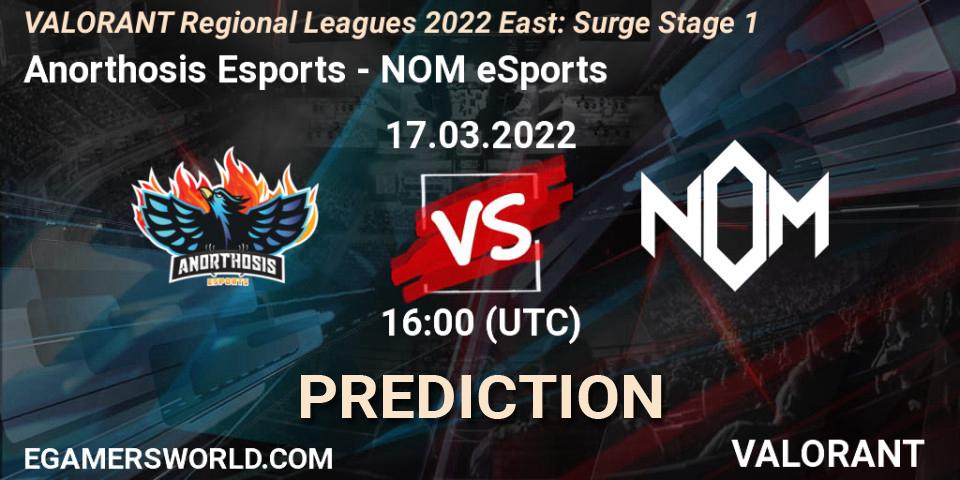 Anorthosis Esports vs NOM eSports: Match Prediction. 17.03.22, VALORANT, VALORANT Regional Leagues 2022 East: Surge Stage 1