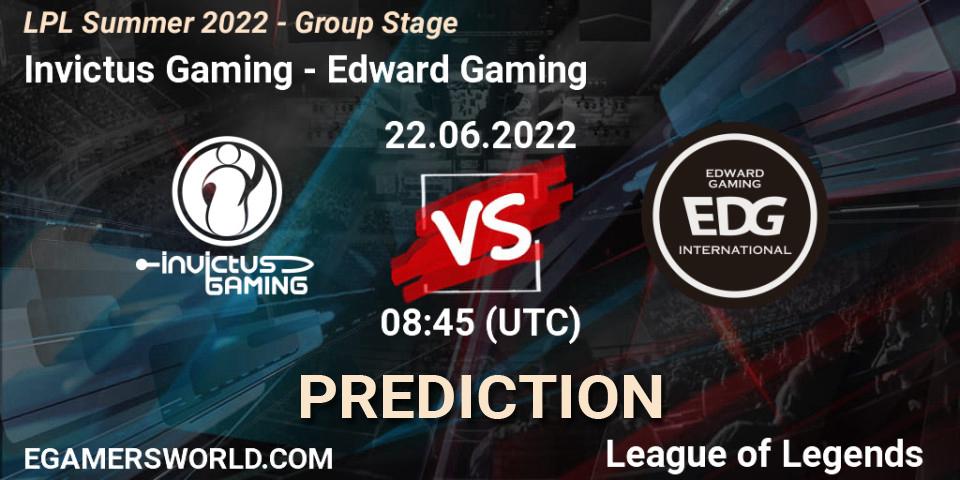 Invictus Gaming vs Edward Gaming: Match Prediction. 22.06.22, LoL, LPL Summer 2022 - Group Stage