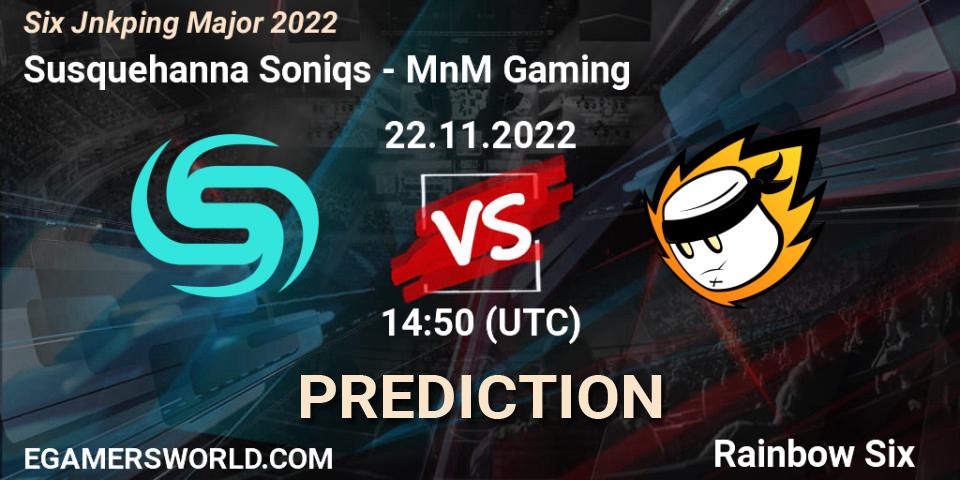 Susquehanna Soniqs vs MnM Gaming: Match Prediction. 22.11.2022 at 14:50, Rainbow Six, Six Jönköping Major 2022
