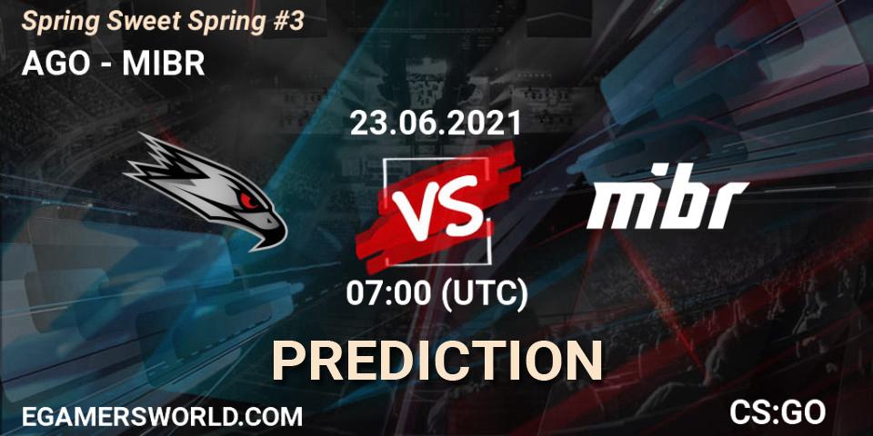 AGO vs MIBR: Match Prediction. 23.06.21, CS2 (CS:GO), Spring Sweet Spring #3
