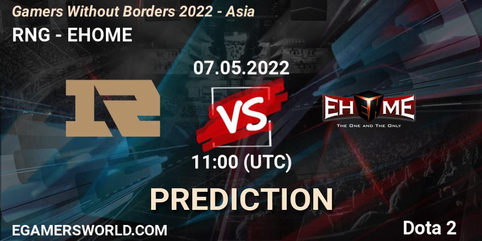 RNG vs EHOME: Match Prediction. 07.05.2022 at 11:45, Dota 2, Gamers Without Borders 2022 - Asia