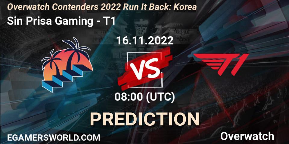 Sin Prisa Gaming vs T1: Match Prediction. 16.11.22, Overwatch, Overwatch Contenders 2022 Run It Back: Korea
