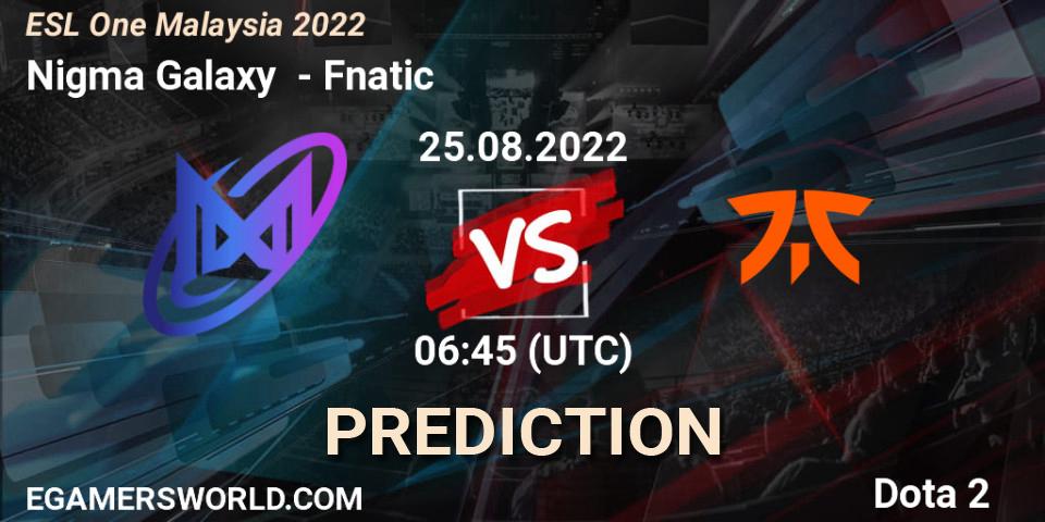 Nigma Galaxy vs Fnatic: Match Prediction. 25.08.22, Dota 2, ESL One Malaysia 2022