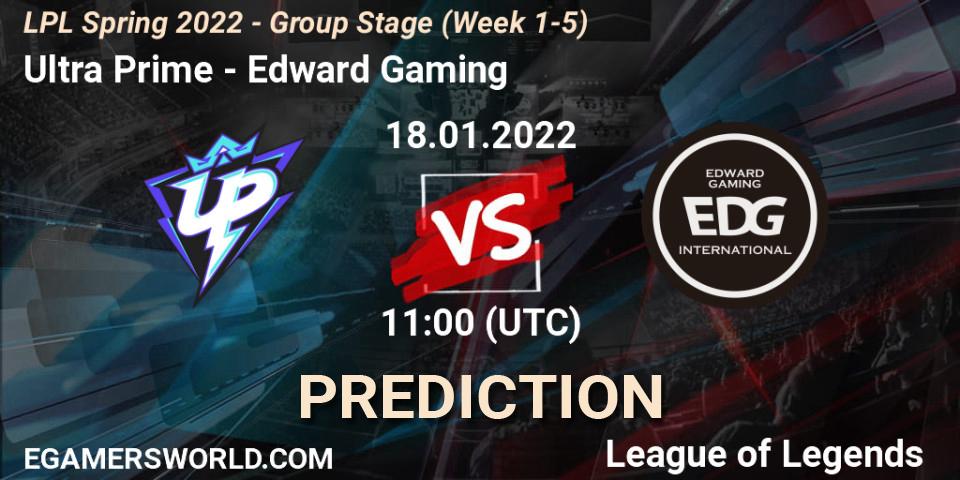 Ultra Prime vs Edward Gaming: Match Prediction. 18.01.22, LoL, LPL Spring 2022 - Group Stage (Week 1-5)
