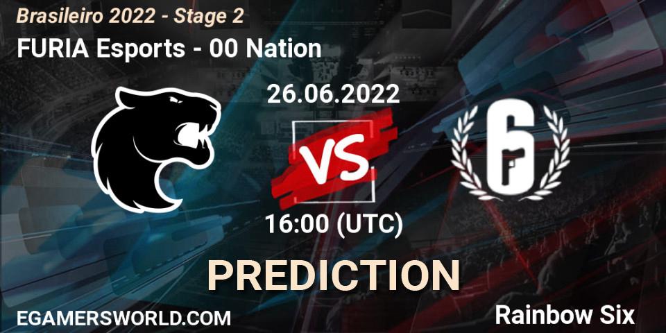 FURIA Esports vs 00 Nation: Match Prediction. 26.06.2022 at 19:00, Rainbow Six, Brasileirão 2022 - Stage 2