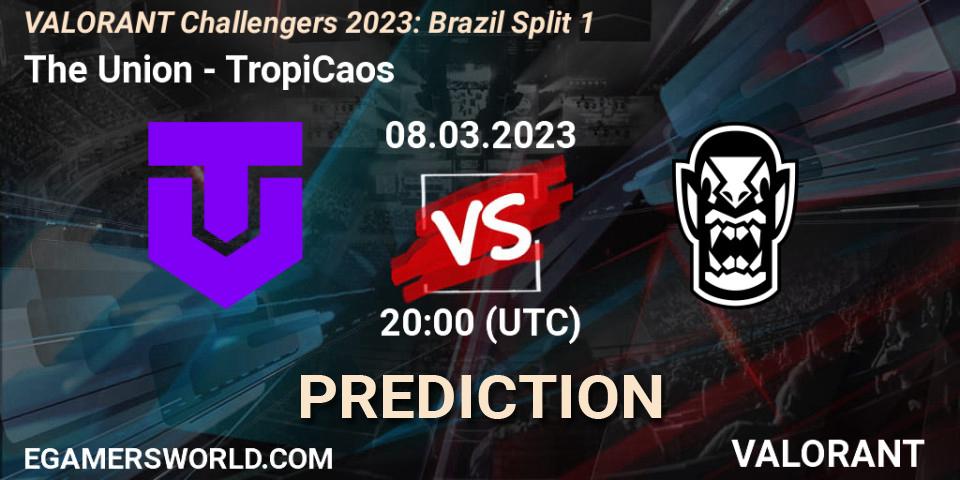 The Union vs TropiCaos: Match Prediction. 08.03.2023 at 20:00, VALORANT, VALORANT Challengers 2023: Brazil Split 1