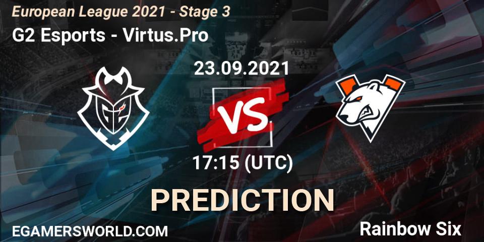G2 Esports vs Virtus.Pro: Match Prediction. 23.09.2021 at 17:15, Rainbow Six, European League 2021 - Stage 3