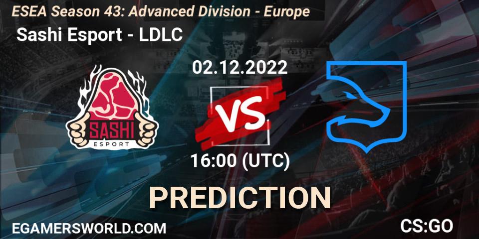  Sashi Esport vs LDLC: Match Prediction. 02.12.22, CS2 (CS:GO), ESEA Season 43: Advanced Division - Europe