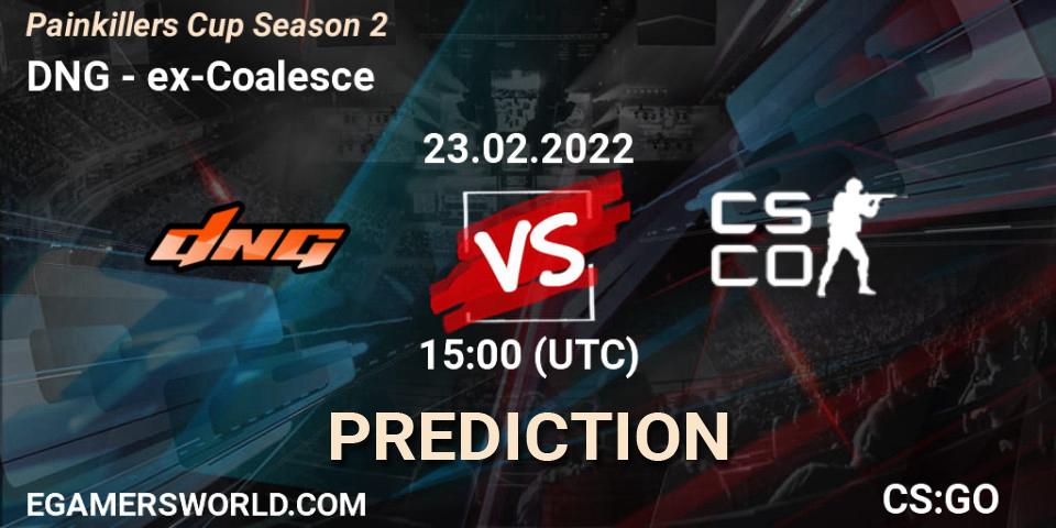 DNG vs ex-Coalesce: Match Prediction. 23.02.2022 at 15:00, Counter-Strike (CS2), Painkillers Cup Season 2