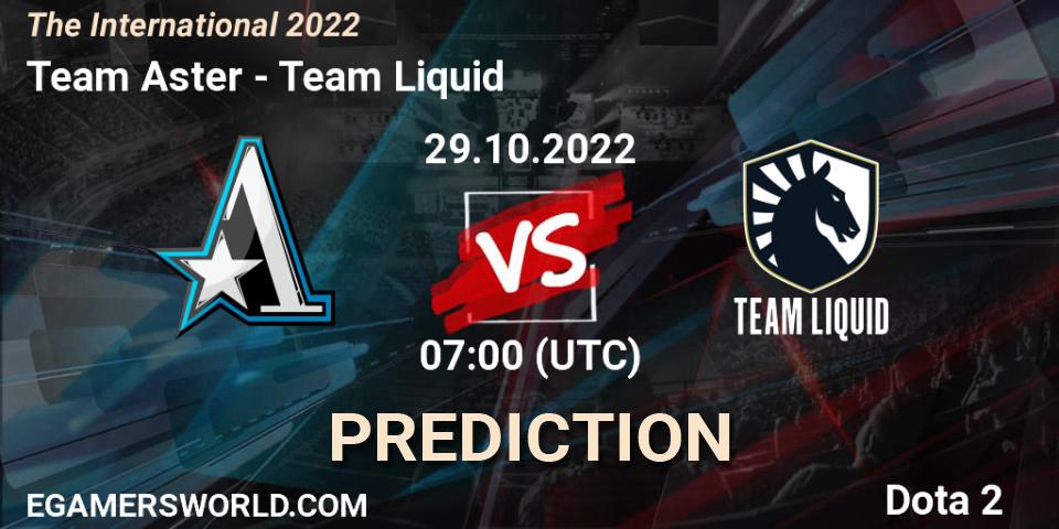 Team Aster vs Team Liquid: Match Prediction. 29.10.22, Dota 2, The International 2022