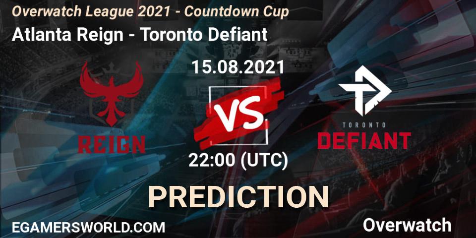 Atlanta Reign vs Toronto Defiant: Match Prediction. 15.08.21, Overwatch, Overwatch League 2021 - Countdown Cup