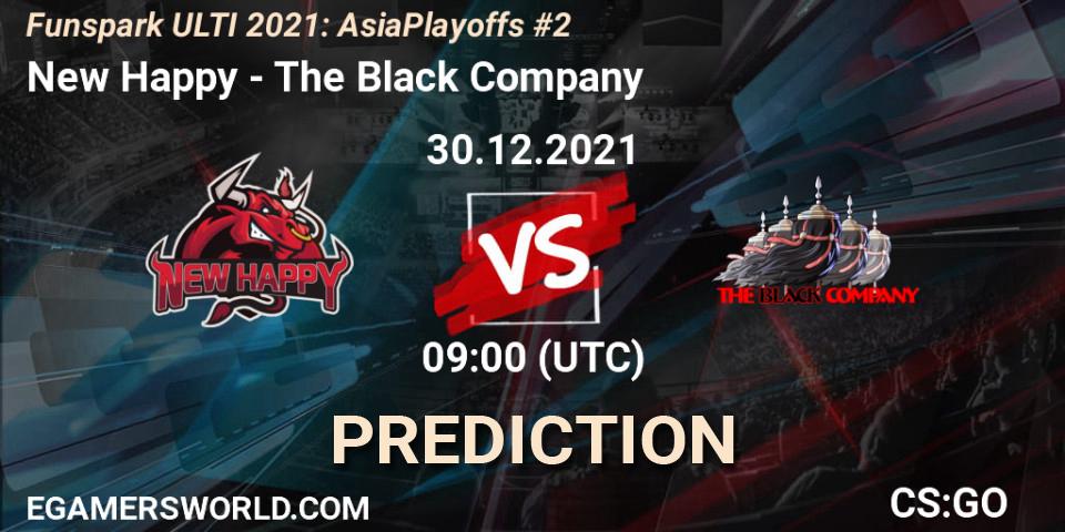New Happy vs The Black Company: Match Prediction. 30.12.2021 at 09:00, Counter-Strike (CS2), Funspark ULTI 2021 Asia Playoffs 2