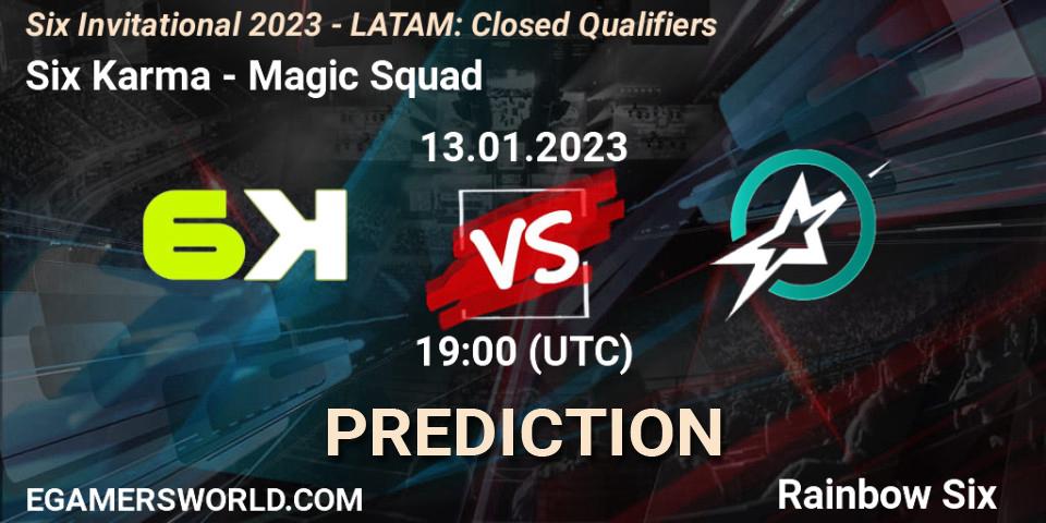 Six Karma vs Magic Squad: Match Prediction. 13.01.23, Rainbow Six, Six Invitational 2023 - LATAM: Closed Qualifiers