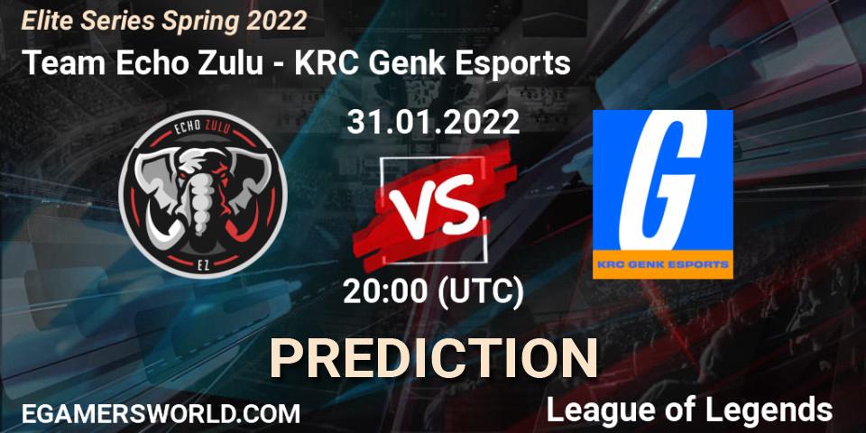Team Echo Zulu vs KRC Genk Esports: Match Prediction. 31.01.2022 at 20:00, LoL, Elite Series Spring 2022