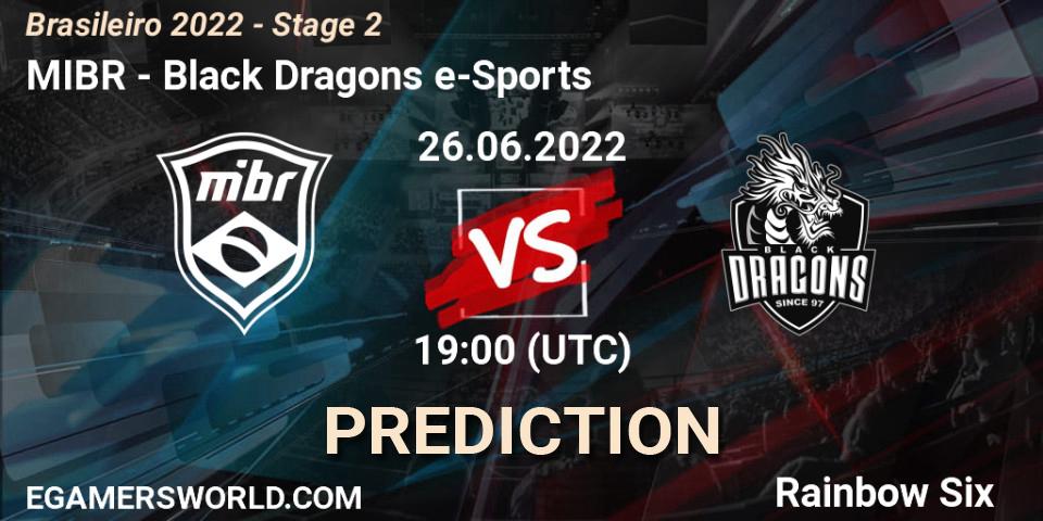 MIBR vs Black Dragons e-Sports: Match Prediction. 26.06.2022 at 19:00, Rainbow Six, Brasileirão 2022 - Stage 2