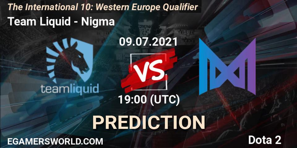 Team Liquid vs Nigma Galaxy: Match Prediction. 09.07.2021 at 17:57, Dota 2, The International 10: Western Europe Qualifier