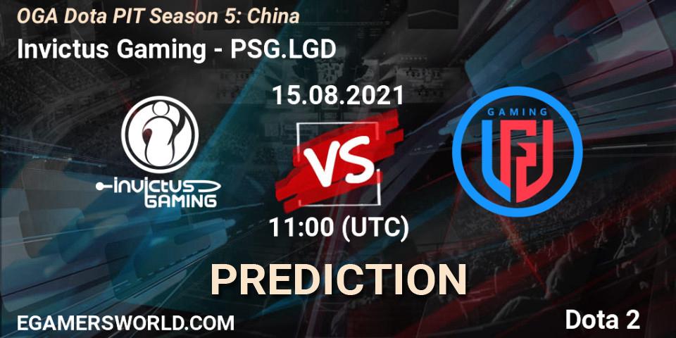 Invictus Gaming vs PSG.LGD: Match Prediction. 15.08.2021 at 11:00, Dota 2, OGA Dota PIT Season 5: China