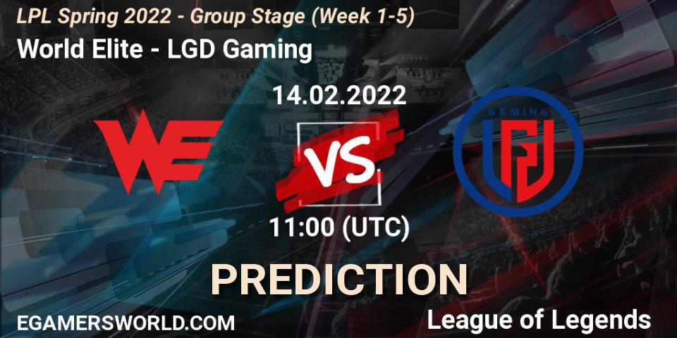 World Elite vs LGD Gaming: Match Prediction. 14.02.22, LoL, LPL Spring 2022 - Group Stage (Week 1-5)