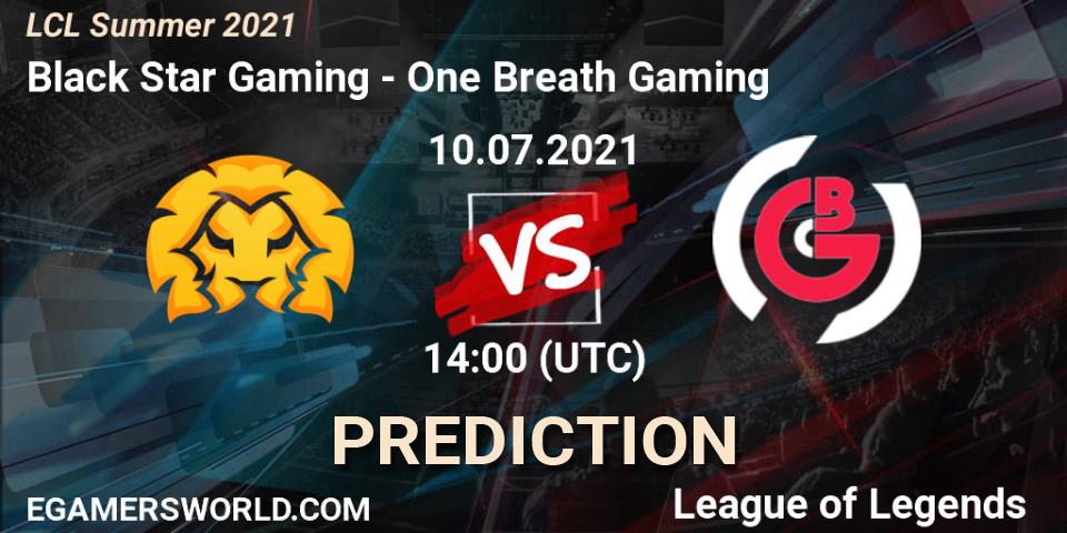 Black Star Gaming vs One Breath Gaming: Match Prediction. 10.07.2021 at 14:00, LoL, LCL Summer 2021