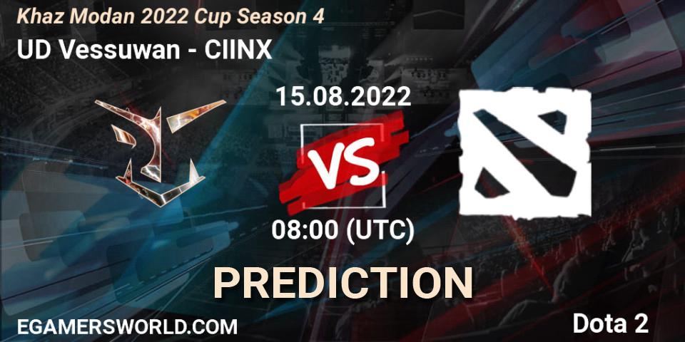 UD Vessuwan vs CIINX: Match Prediction. 15.08.2022 at 08:24, Dota 2, Khaz Modan 2022 Cup Season 4