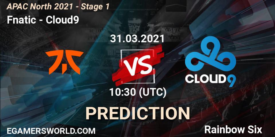 Fnatic vs Cloud9: Match Prediction. 31.03.2021 at 15:00, Rainbow Six, APAC North 2021 - Stage 1