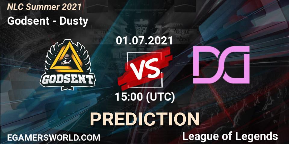 Godsent vs Dusty: Match Prediction. 01.07.2021 at 15:00, LoL, NLC Summer 2021