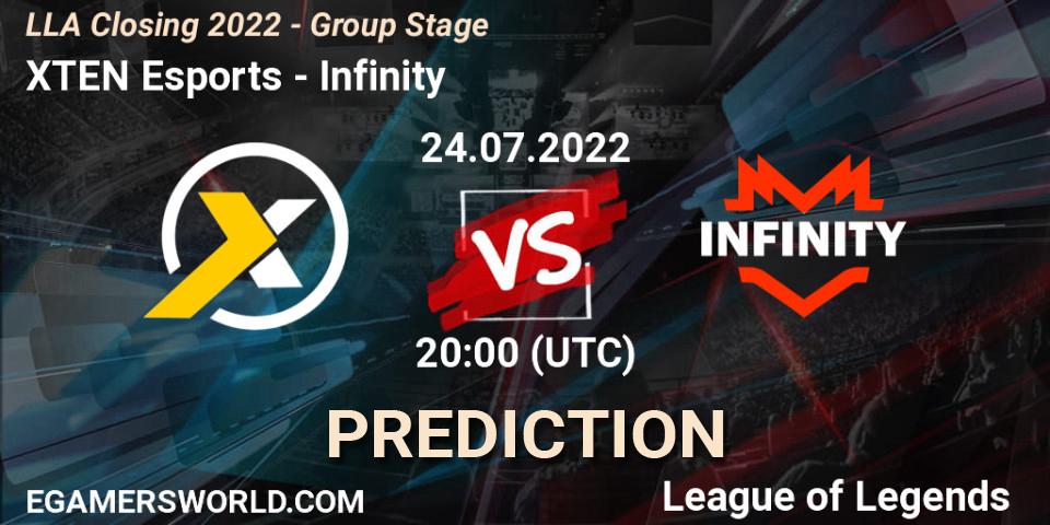 XTEN Esports vs Infinity: Match Prediction. 24.07.22, LoL, LLA Closing 2022 - Group Stage