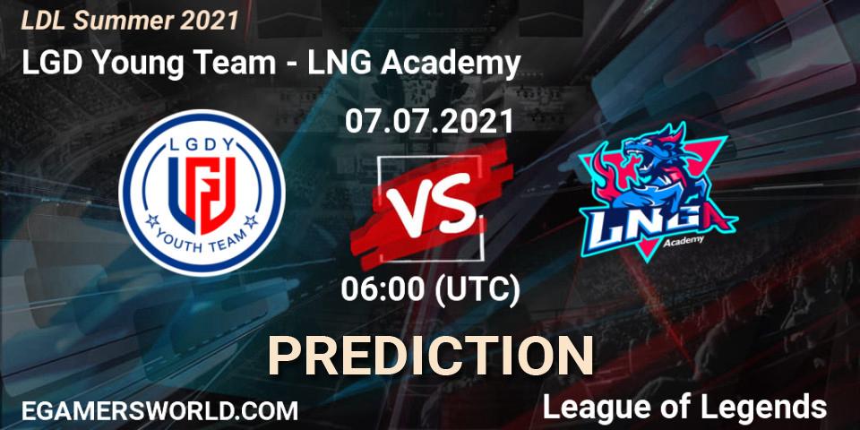 LGD Young Team vs LNG Academy: Match Prediction. 07.07.2021 at 06:00, LoL, LDL Summer 2021